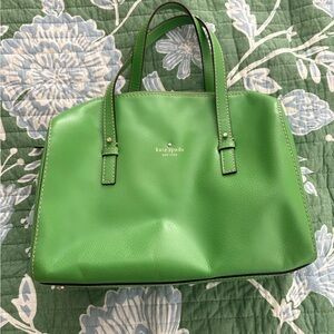 kate spade Green Leather Tote with Top Handles